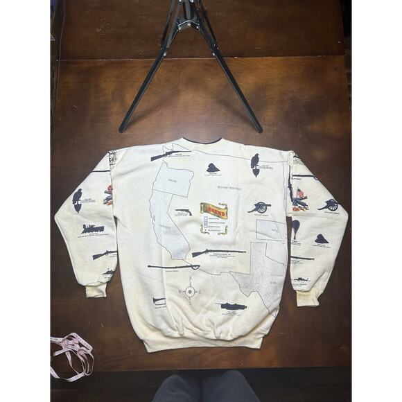 VTG 90s American Civil War History Crewneck Pullover Sweatshirt Size 2XL USA Map - Picture 14 of 14